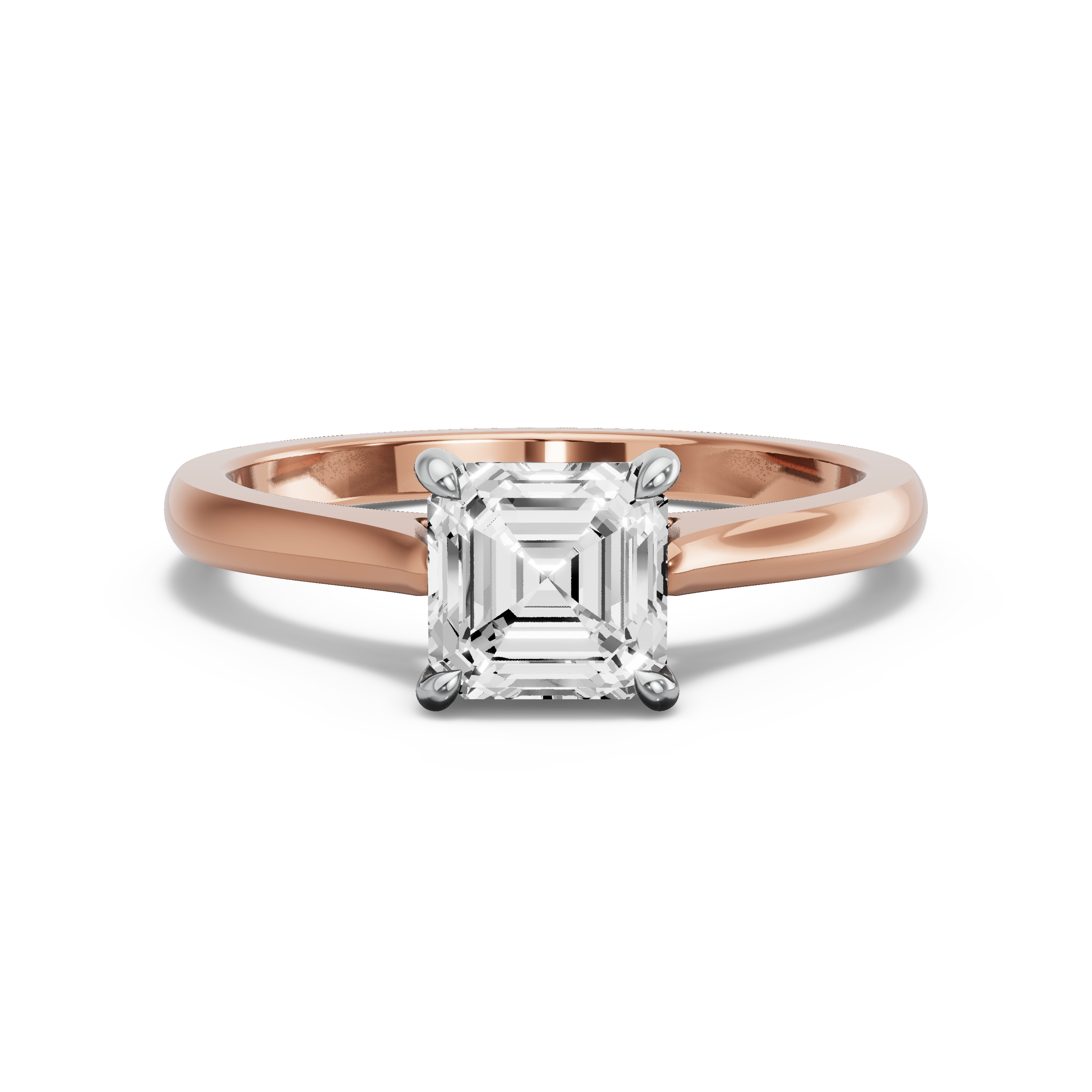 Image for Asscher Hidden Halo Ring with Knife Edge Cathedral band in 10K Two Tone Yellow Gold