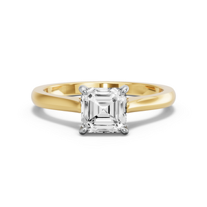 Image for Asscher Hidden Halo Ring with Knife Edge Cathedral band