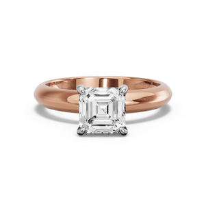 Image for Asscher Hidden Halo Ring with Knife Edge Solitaire band