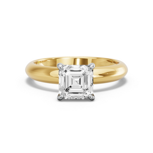 Image for Asscher Hidden Halo Ring with Knife Edge Solitaire band
