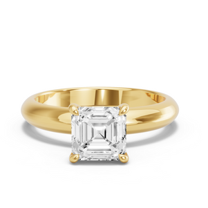 Image for Asscher Hidden Halo Ring with Knife Edge Solitaire band