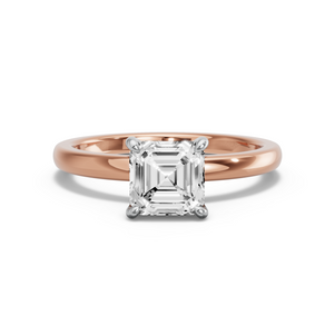 Image for Asscher Hidden Halo Ring with Solitaire band