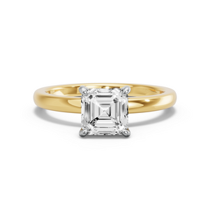Image for Asscher Hidden Halo Ring with Solitaire band