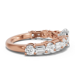 Image for Emerald Hidden Halo Ring with Alternating Baguette band