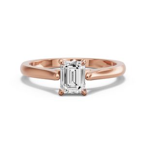 Image for Emerald Hidden Halo Ring with Knife Edge Cathedral band