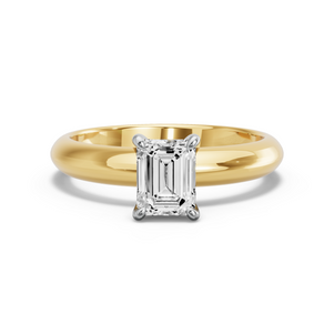 Image for Emerald Hidden Halo Ring with Knife Edge Solitaire band