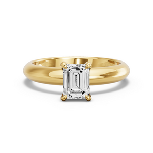 Image for Emerald Hidden Halo Ring with Knife Edge Solitaire band