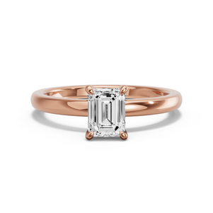 Image for Emerald Hidden Halo Ring with Solitaire band
