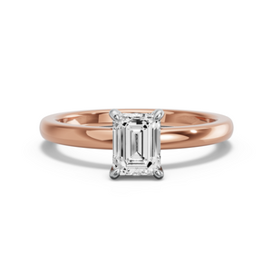 Image for Emerald Hidden Halo Ring with Solitaire band
