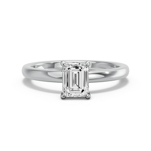 Image for Emerald Hidden Halo Ring with Solitaire band