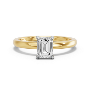 Image for Emerald Hidden Halo Ring with Solitaire band