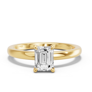 Image for Emerald Hidden Halo Ring with Solitaire band