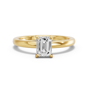 Image for Emerald Hidden Halo Ring with Solitaire band