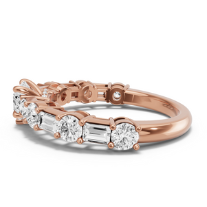 Image for Heart Hidden Halo Ring with Alternating Baguette band