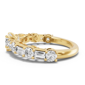 Image for Heart Hidden Halo Ring with Alternating Baguette band