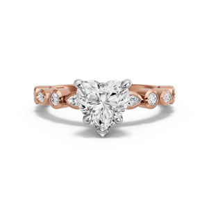 Image for Heart Hidden Halo Ring with Alternating Marquise band
