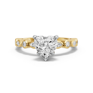 Image for Heart Hidden Halo Ring with Alternating Marquise band