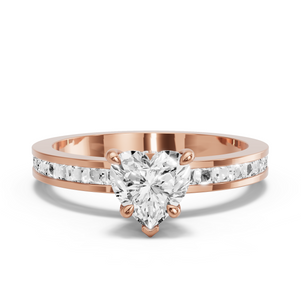 Image for Heart Hidden Halo Ring with Channel band