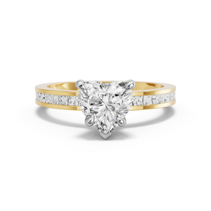 Image for Heart Hidden Halo Ring with Channel band