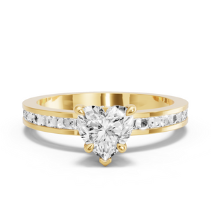 Image for Heart Hidden Halo Ring with Channel band