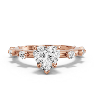 Image for Heart Hidden Halo Ring with Floating Station band