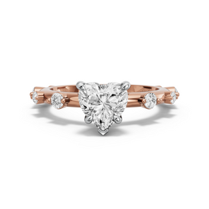 Image for Heart Hidden Halo Ring with Floating Station band