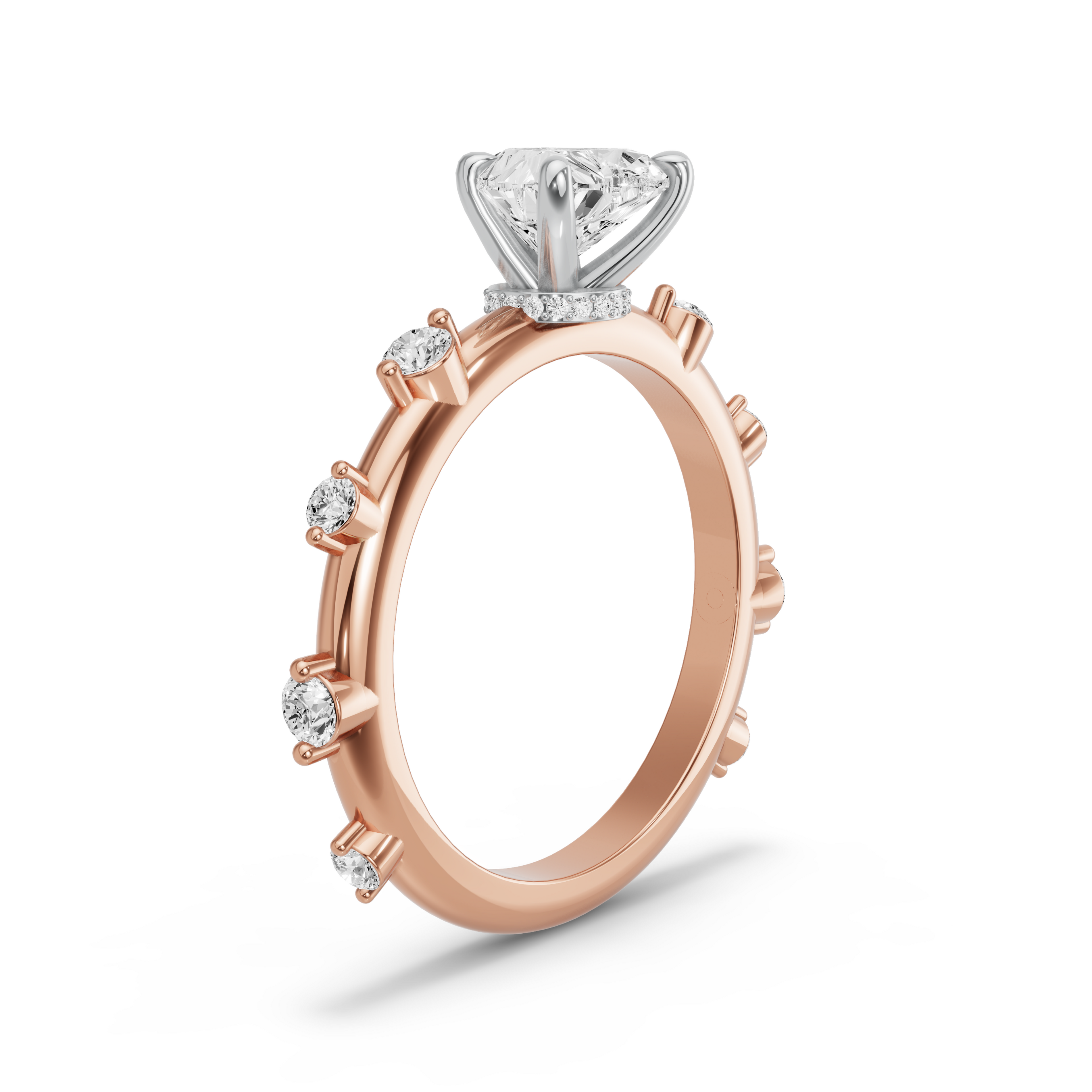 Image for heart-hidden-halo-ring-with-floating-station-band-in-10k-two-tone-rose-gold