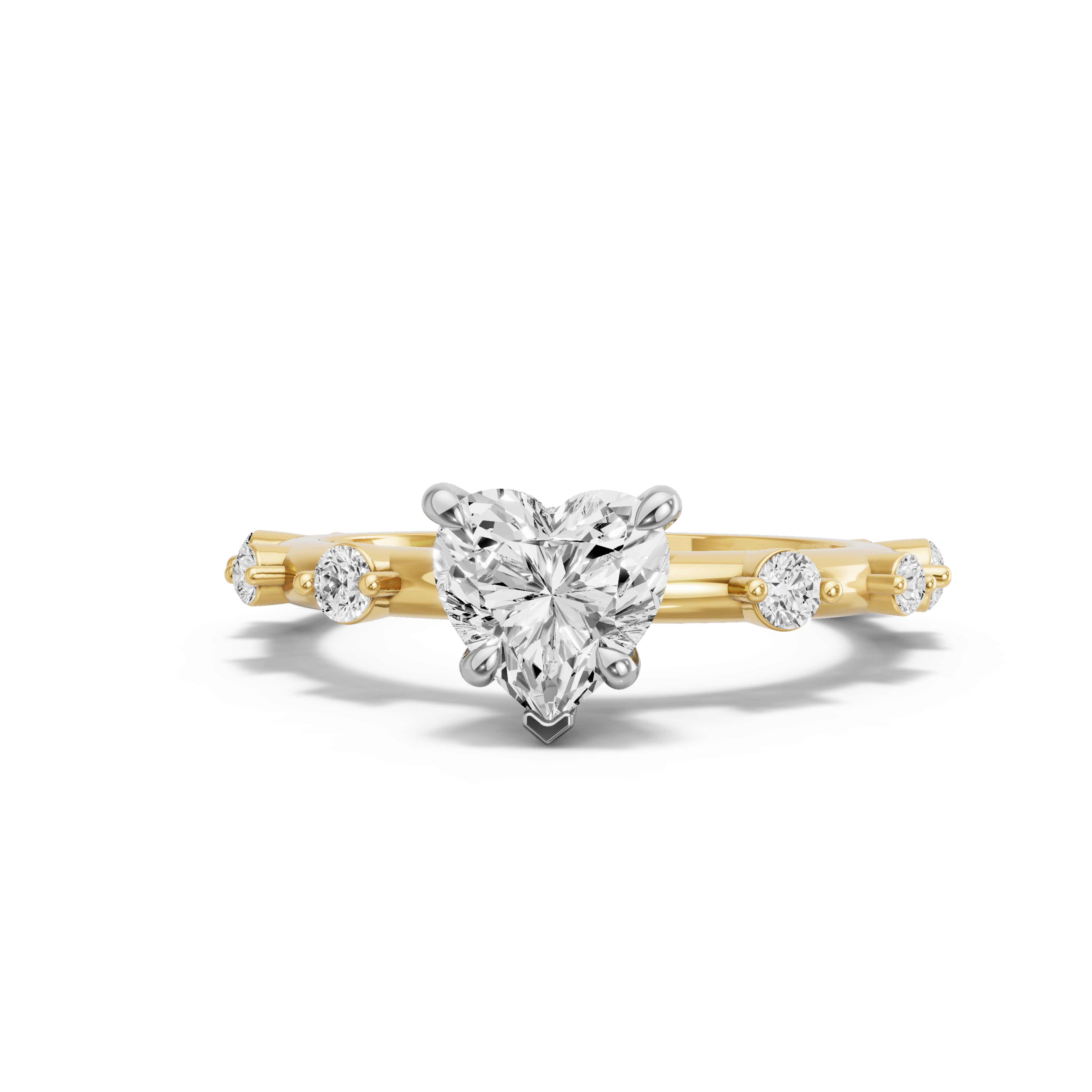 Image for heart-hidden-halo-ring-with-floating-station-band-in-10k-two-tone-yellow-gold