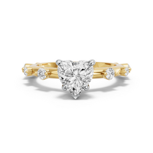 Image for Heart Hidden Halo Ring with Floating Station band