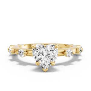 Image for Heart Hidden Halo Ring with Floating Station band