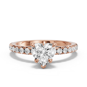 Image for Heart Hidden Halo Ring with French Pave band