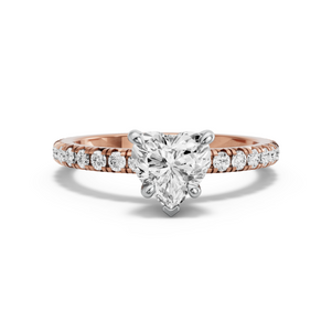 Image for Heart Hidden Halo Ring with French Pave band