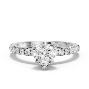 Image for Heart Hidden Halo Ring with French Pave band