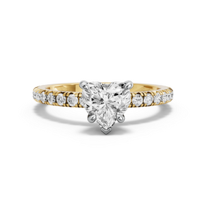 Image for Heart Hidden Halo Ring with French Pave band