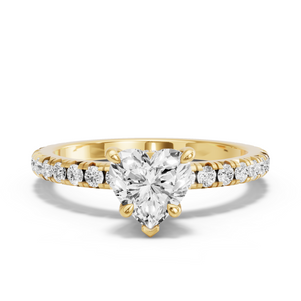 Image for Heart Hidden Halo Ring with French Pave band