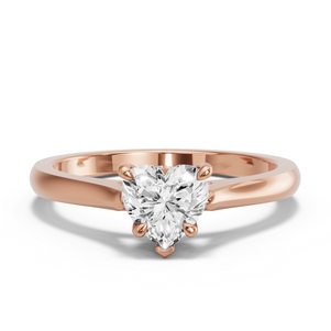 Image for Heart Hidden Halo Ring with Knife Edge Cathedral band