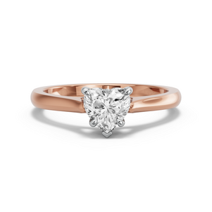 Image for Heart Hidden Halo Ring with Knife Edge Cathedral band
