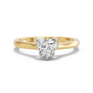 Image for Heart Hidden Halo Ring with Knife Edge Cathedral band