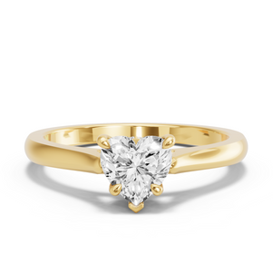 Image for Heart Hidden Halo Ring with Knife Edge Cathedral band