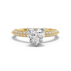 Image for Heart Hidden Halo Ring with Knife Edge Pave band