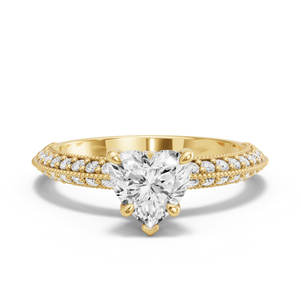 Image for Heart Hidden Halo Ring with Knife Edge Pave band