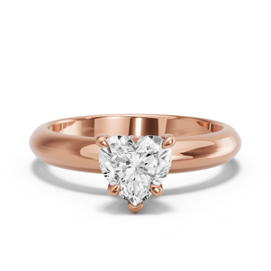 Image for Heart Hidden Halo Ring with Knife Edge Solitaire band
