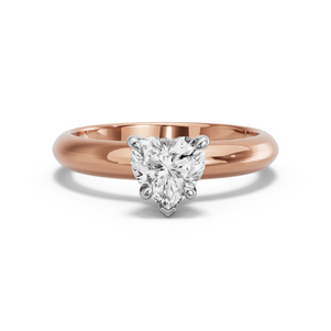 Image for Heart Hidden Halo Ring with Knife Edge Solitaire band