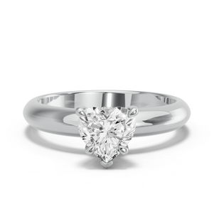 Image for Heart Hidden Halo Ring with Knife Edge Solitaire band