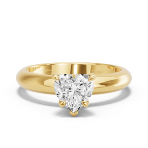Image for Heart Hidden Halo Ring with Knife Edge Solitaire band