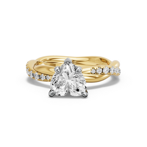 Image for Heart Hidden Halo Ring with Rope Pave band
