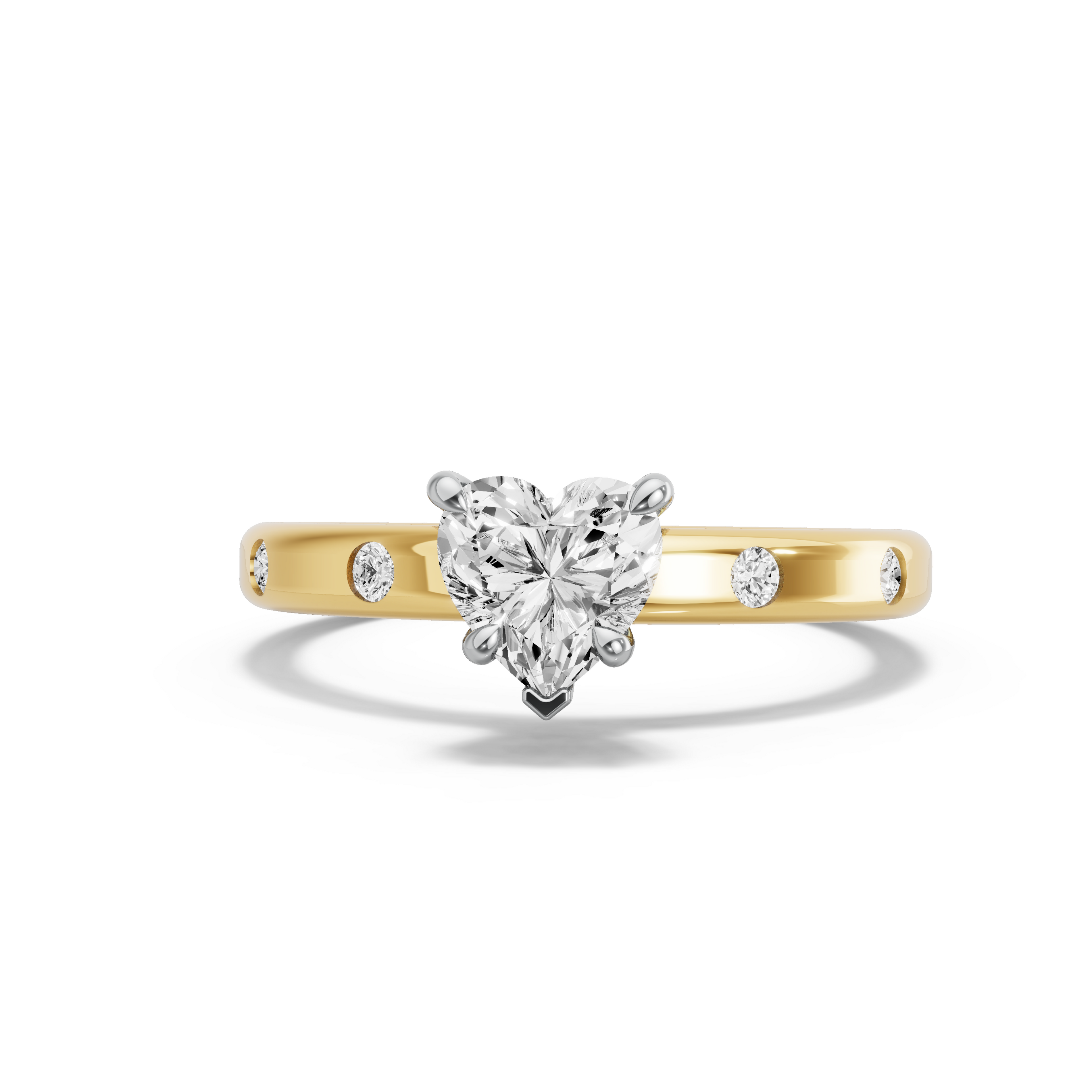 Image for heart-hidden-halo-ring-with-sleek-accent-band-in-18k-two-tone-yellow-gold