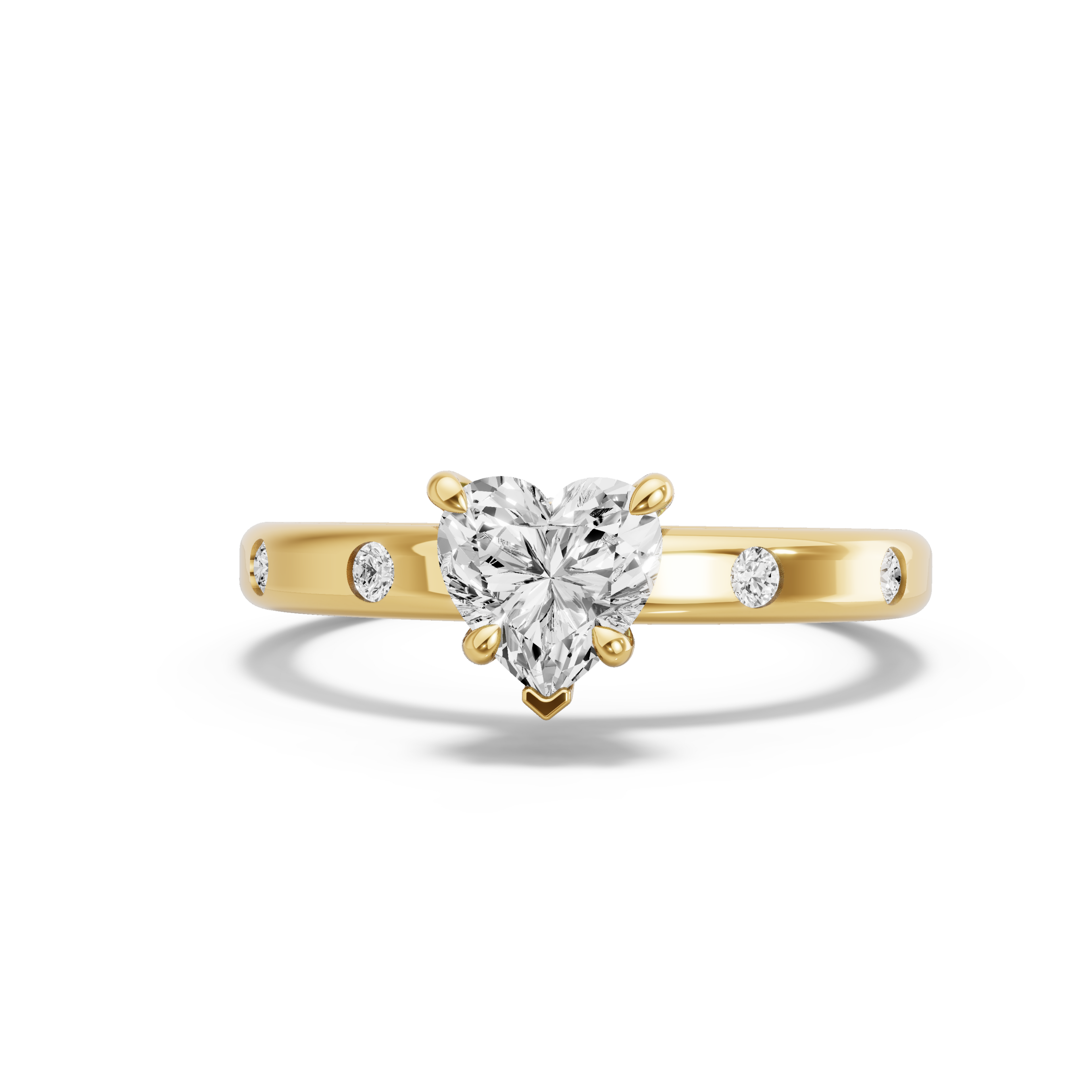 Image for heart-hidden-halo-ring-with-sleek-accent-band-in-14k-yellow-gold