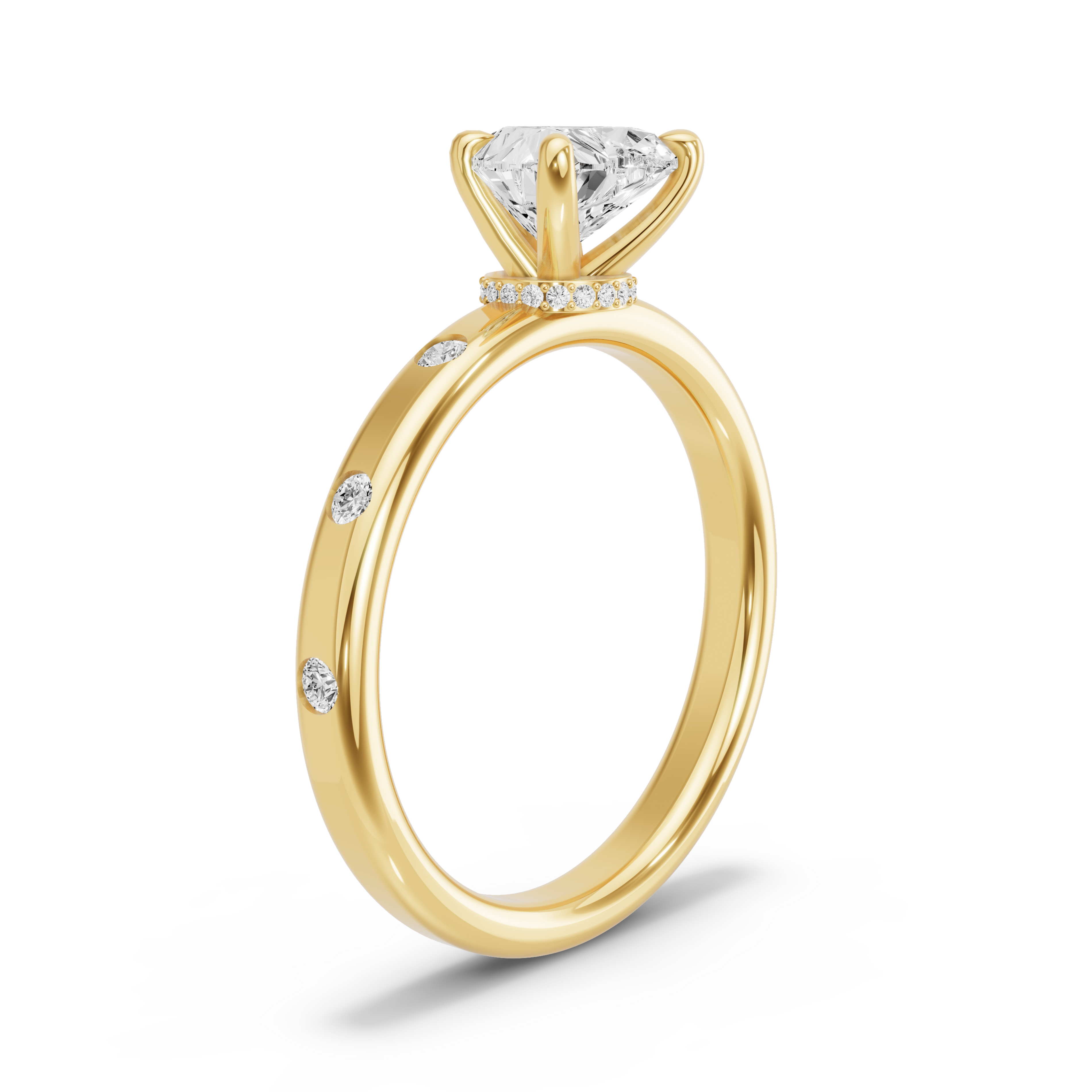 Image for heart-hidden-halo-ring-with-sleek-accent-band-in-14k-yellow-gold