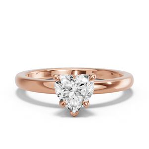 Image for Heart Hidden Halo Ring with Solitaire band